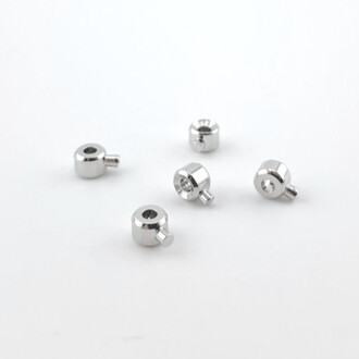 Стопперы One touch позолота 3х2,4 мм 5 шт. Белое золото