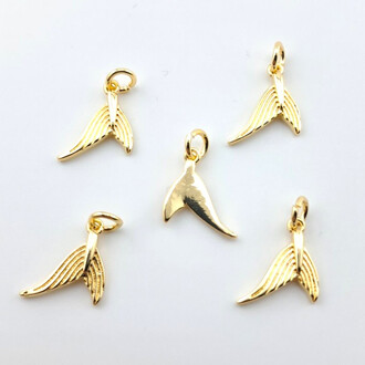 Подвеска fishtail 14К позолота 12х17 мм 1 шт. Золото