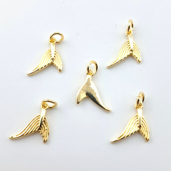 Подвеска fishtail 14К позолота 12х17 мм 1 шт. Золото