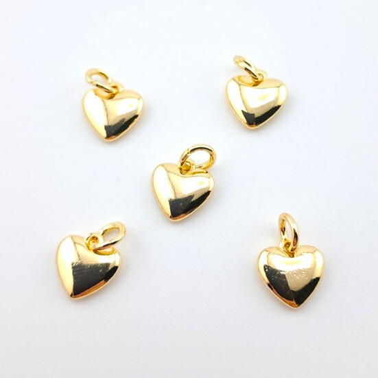 Подвеска heart 14К позолота 8х12 мм 1 шт. Зотото