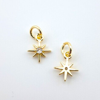 Подвеска star zirconium 14К позолота 8х13 мм 1 шт. Золото