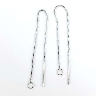 Серьги-цепочки медные позолота 8,5 см 1 пара Белое золото