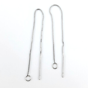 Серьги-цепочки медные позолота 8,5 см 1 пара Белое золото