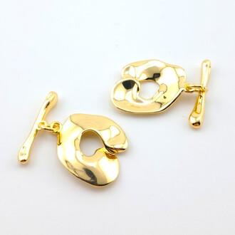 Замок тогл Asti медный 18К позолота 16мм/19 мм 1 шт. Золото