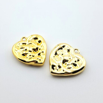 Подвеска сердце 18К позолота 17х16 мм 1 шт. Золото