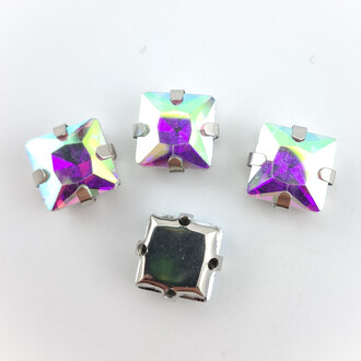 Стразы в цапах пришивные Квадрат 10х10 мм 10 шт. АВ