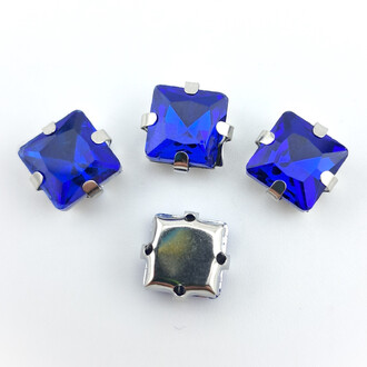 Стразы в цапах пришивные Квадрат 8х8 мм 10 шт. Электрик