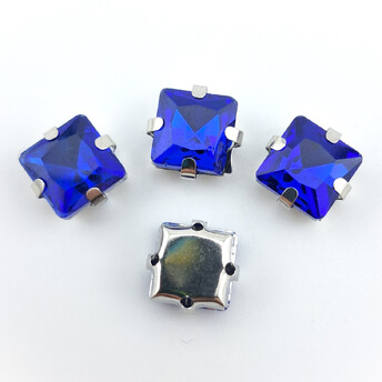 Стразы в цапах пришивные Квадрат 10х10 мм 10 шт. Электрик