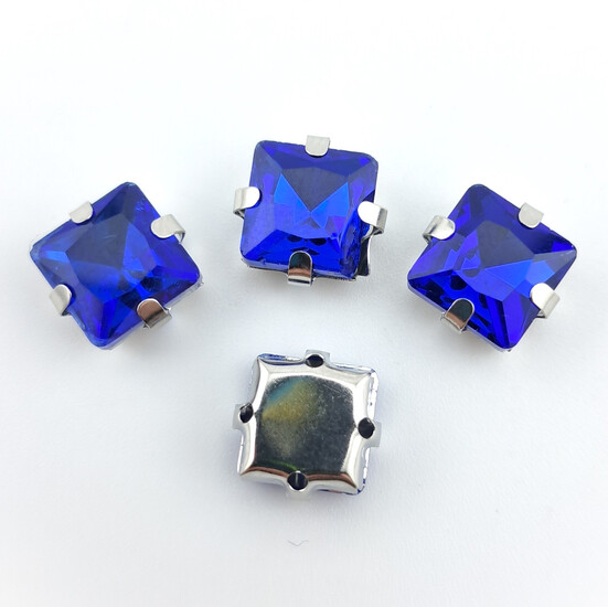 Стразы в цапах пришивные Квадрат 10х10 мм 10 шт. Электрик