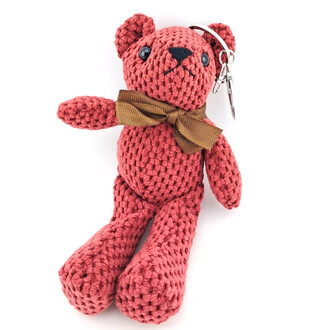 Игрушка-брелок Медвежонок вельвет дорис 16х7 см 1 шт. Бордовый