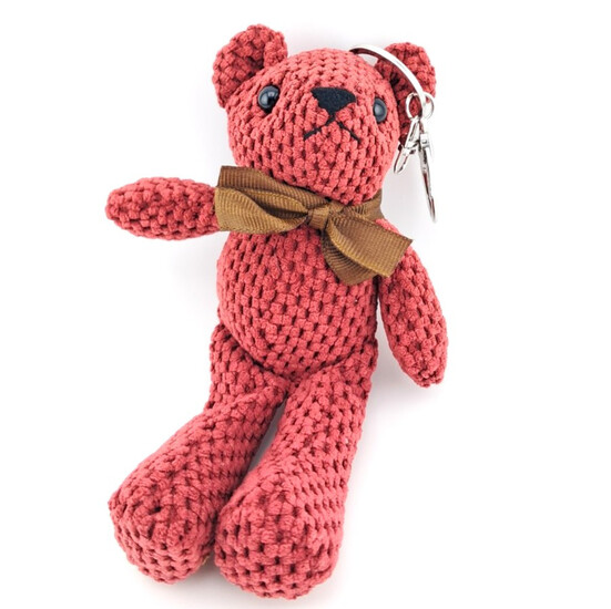 Игрушка-брелок Медвежонок вельвет дорис 16х7 см 1 шт. Бордовый