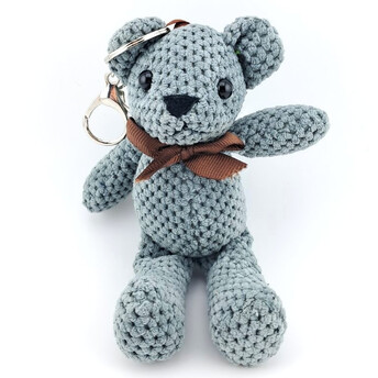 Игрушка-брелок Медвежонок вельвет дорис 16х7 см 1 шт. Серый