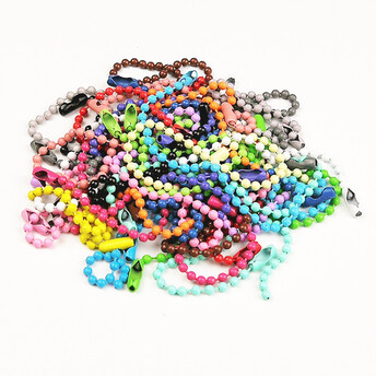 Цепь шариковая для брелков +-20 шт. 2,4х100 мм Разные цвета