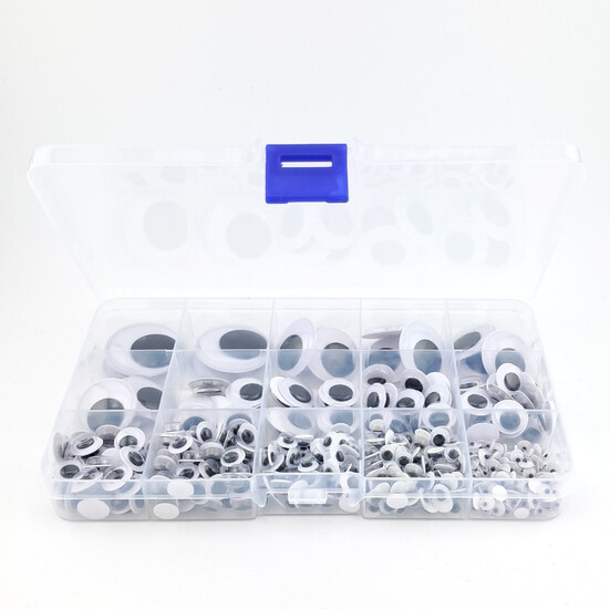 Набор "Оживи все" бегающих глаз клеевых 6-24 мм 256 пар 17,3х10х2,2 см 9 размеров