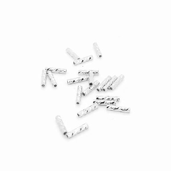 Трубки бусины разделители позолота 7х1,5 мм Ø 0,8 мм 20 шт. Біле Золото