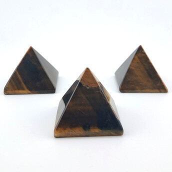 Пирамида Тигровый Глаз камень сувенирный 35-37х40 мм 1 шт.