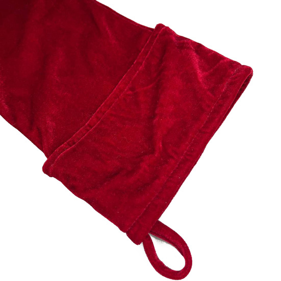 Сапожок для подарков рождественский бархатный 50х29 см 1 шт. Красный