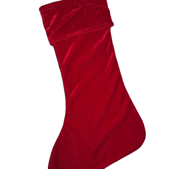 Сапожок для подарков рождественский бархатный 50х29 см 1 шт. Красный