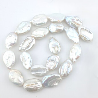 Жемчужины Oval Luxe Pearl 12-14 мм ±38 см 20 шт. Серебряный