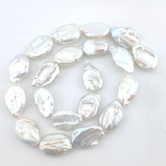 Жемчужины Oval Luxe Pearl 12-14 мм ±38 см 20 шт. Серебряный