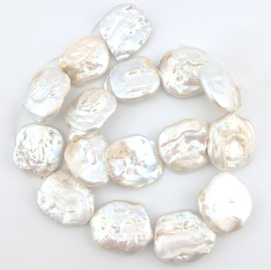 Перлини Soft Square Pearl 19-21 мм ± 37 см 16 шт. Срібний