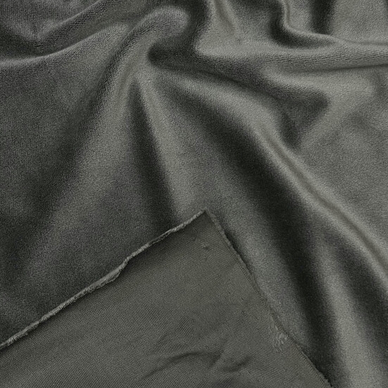 Ткань велюр стрейч LuxFabric 220 г/м² 1,50 м Серо-оливковый