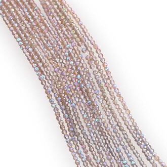 Бусины Шпинель огранка круглая 2 мм Ø 0,5 мм +-190 шт. нить 36 см Серо-голубой АВ