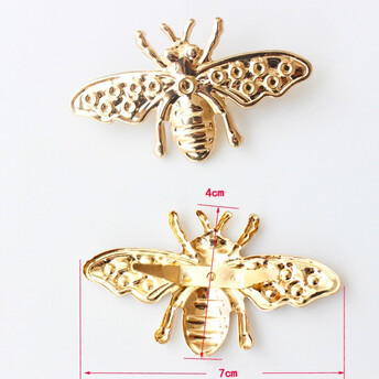 Пряжка декор Пчелка 40х70 мм 1 шт. Золотистый