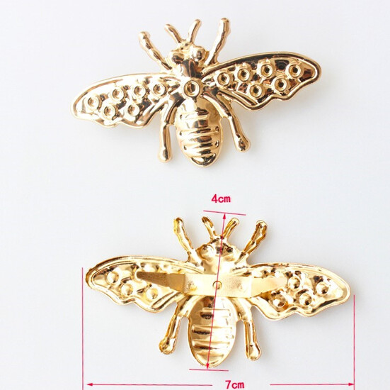 Пряжка декор Пчелка 40х70 мм 1 шт. Золотистый
