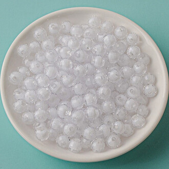 Бусины Граненые пластиковые 10 мм Ø 2,4 мм +-25 г (+-55 шт.) Белый