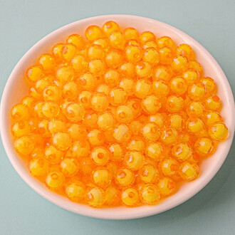 Бусины Граненые пластиковые 8 мм Ø 2 мм +-25 г (+-95 шт.) Желтый