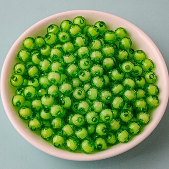 Бусины Граненые пластиковые 8 мм Ø 2 мм +-25 г (+-95 шт.) Салатовый