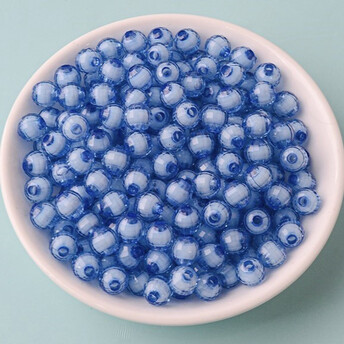 Бусины Граненые пластиковые 10 мм Ø 2,4 мм +-25 г (+-55 шт.) Синий