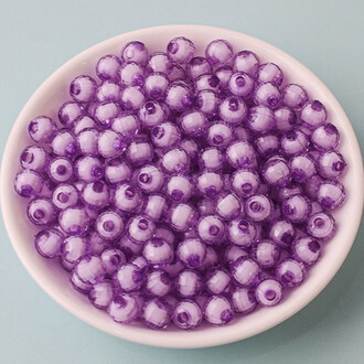 Бусины Граненые пластиковые 8 мм Ø 2 мм +-25 г (+-95 шт.) Фиолетовый