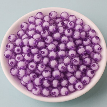 Бусины Граненые пластиковые 8 мм Ø 2 мм +-25 г (+-95 шт.) Фиолетовый