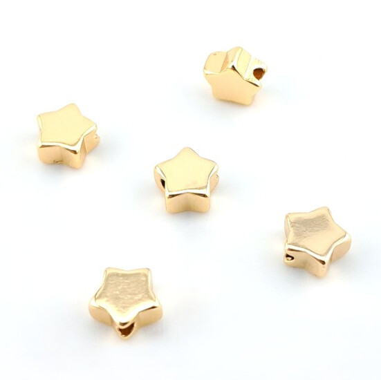 Бусина разделитель Star медная 18К позолота 5х5х2,5 мм 1 шт. Золото
