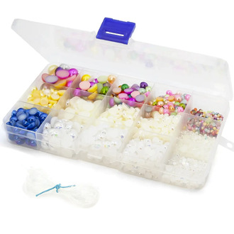 Набір для рукоділля з напівнамистин №1 17х10х2 см 15 відділень ±126 г (±1630 шт.)