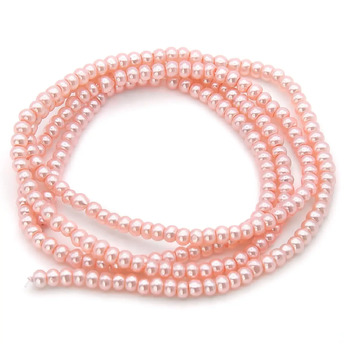 Бусины стекло под жемчуг Шар 3 мм ±210 шт. 62 см Коралловый