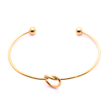 Браслет Узел из нержавеющей стали 12х2 мм 16/20 см 1 шт Золотистый