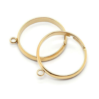Кольцо основа с петелькой нержавеющая сталь 19х3 мм Ø 1,5 мм 1 шт. Золотистий