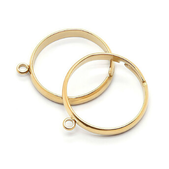 Кольцо основа с петелькой нержавеющая сталь 19х3 мм Ø 1,5 мм 1 шт. Золотистий