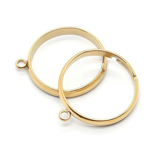 Кольцо основа с петелькой нержавеющая сталь 19х3 мм Ø 1,5 мм 1 шт. Золотистий