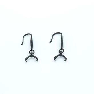 Швензы для серьг Капля из нержавеющей стали (316) 12х4,5х30 мм 1 пара Черный