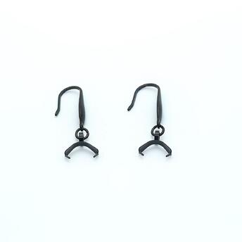 Швензы для серьг Капля из нержавеющей стали (316) 12х4,5х30 мм 1 пара Черный