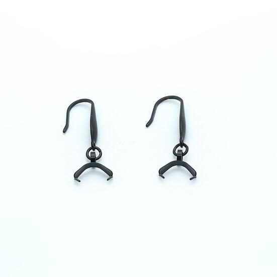 Швензы для серьг Капля из нержавеющей стали (316) 12х4,5х30 мм 1 пара Черный