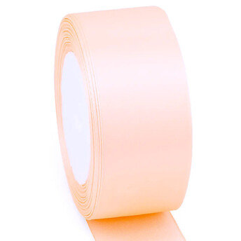 Лента атласная 4 см Персиковый 1 рулон +-23 м