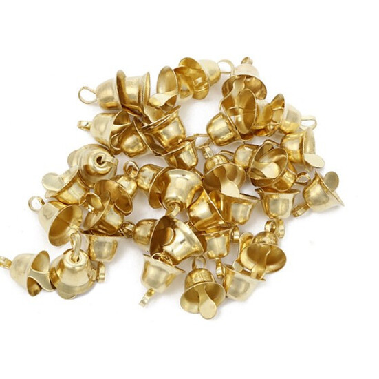 Колокольчик декоративный подвеска 10х17 мм 20 шт. Золотистый