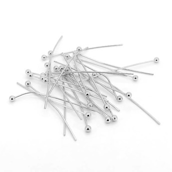 Пины медные с шариком позолота 20х0,5 мм 30 шт. Белое Золото