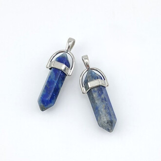 Кулон кристалл Содалит 41х8 мм 1 шт.