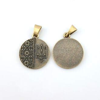 Подвеска Вышивка Тризуб 21х32 мм 1 шт. Бронза